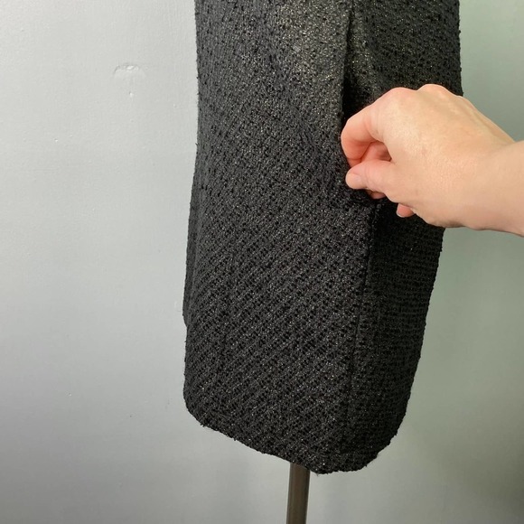 Lauren James Black Tweed Austen Dress Metallic Sparkle Lined Shift Dress Size S - Picture 9 of 16
